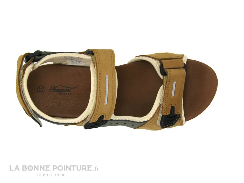 Achat chaussures Hooper Femme Sandale et Nu-pieds, vente Hooper VAHE T5017 Camel - Nu-pieds sport Femme avec scratches