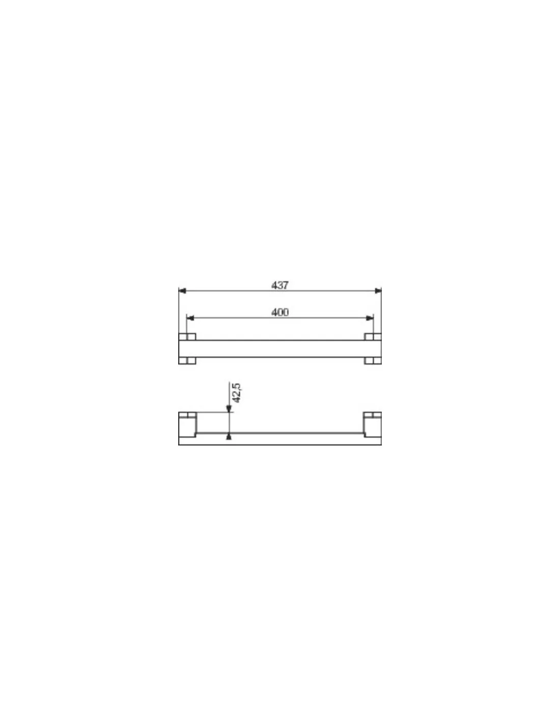 BARRE DTE CHR MAT ARSIS 40CM PELLET 049940