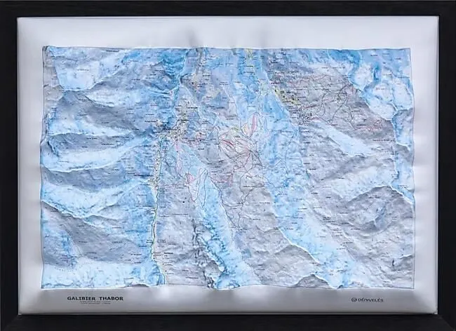 CARTE EN RELIEF GALIBIER THABOR HIVER