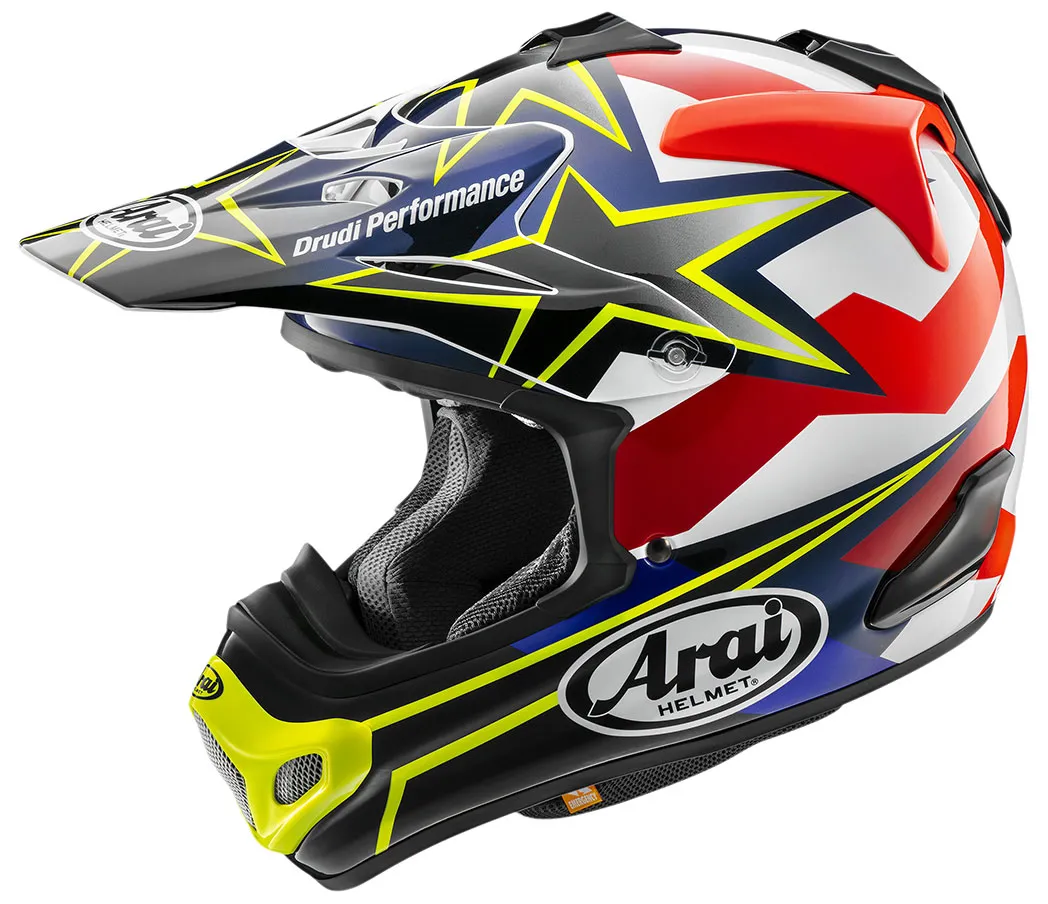 Casque Arai MX V Stars and Stripes Fluor Yellow, Cross haut de gamme