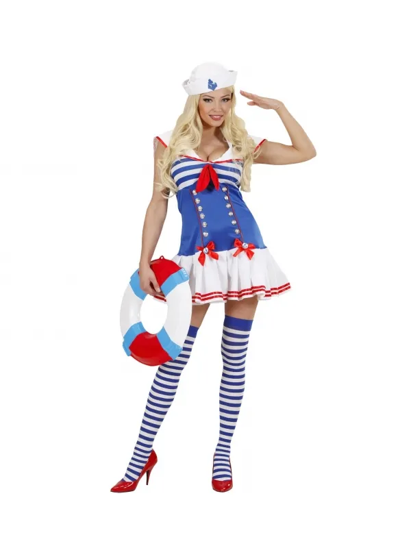 Déguisement Femme Marin (Robe et bob)