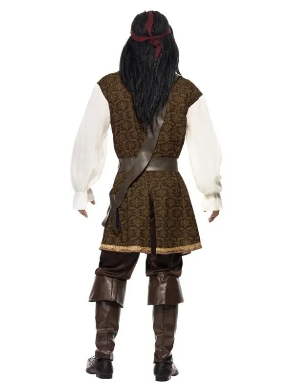Déguisement Pirate Homme (veste, pantacourt, baudrier, ceinture, foulard)