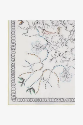 Foulard carré en sergé de soie Fabula