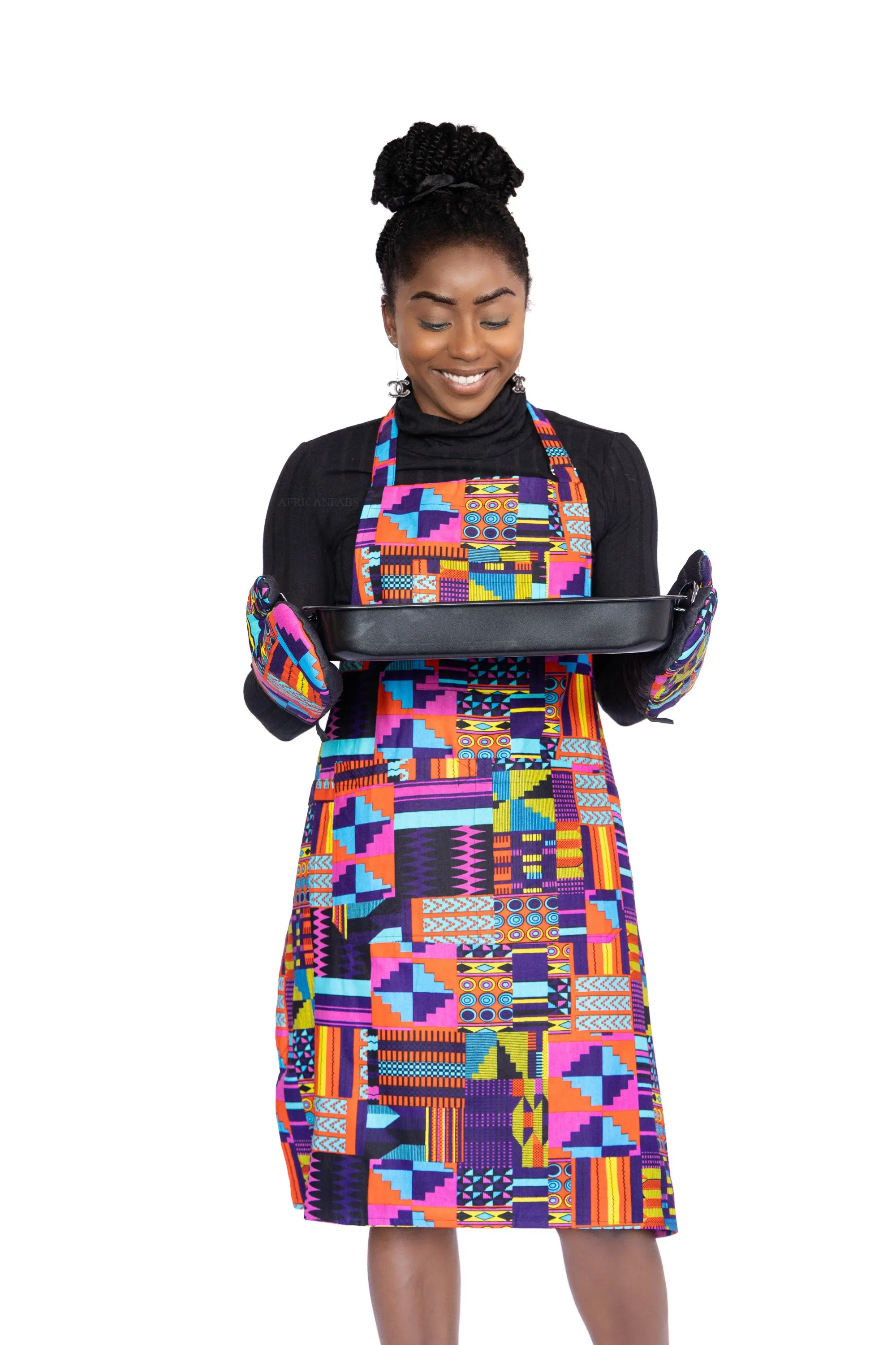Gants de cuisine à imprimé africain - KELEWELE Kente