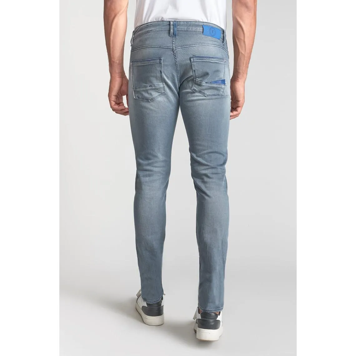 Jeans ajusté stretch 700/11, longueur 34 bleu Zeke en coton | 3 Suisses