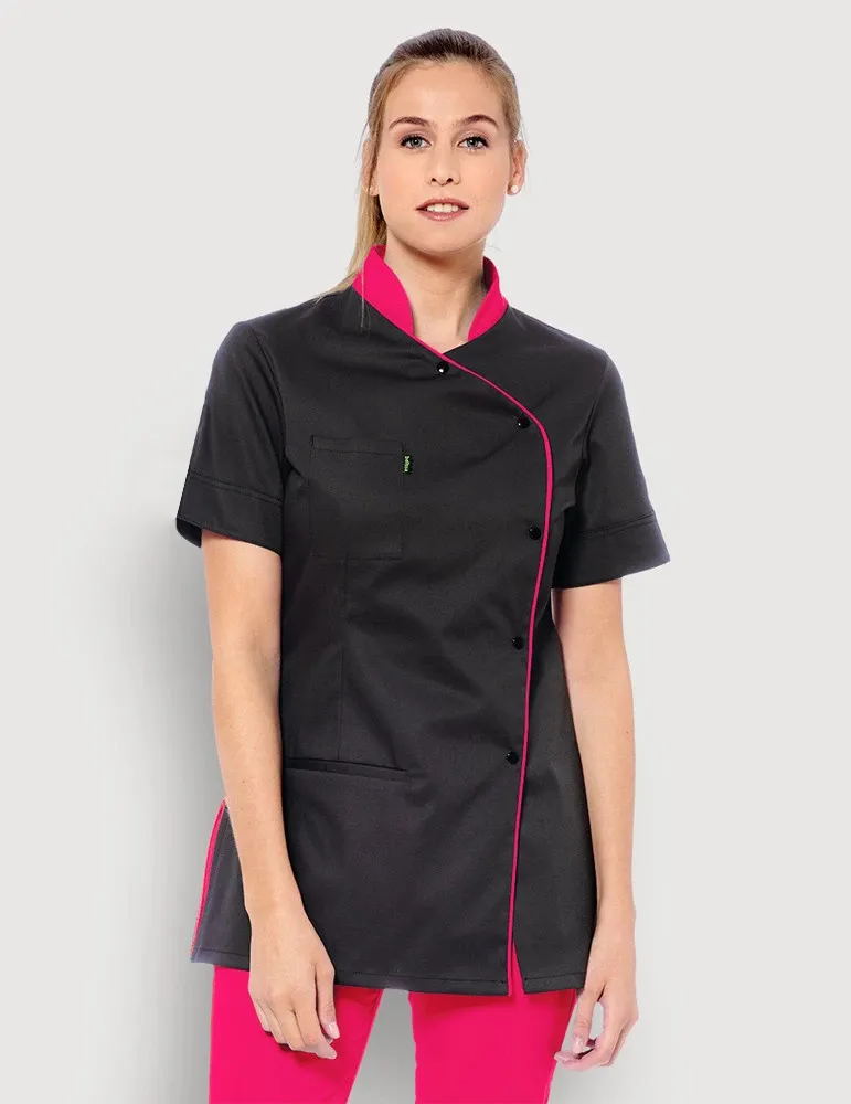 Kenzy Blouse médicale femme asymétrique ardoise couleur | BELISSA