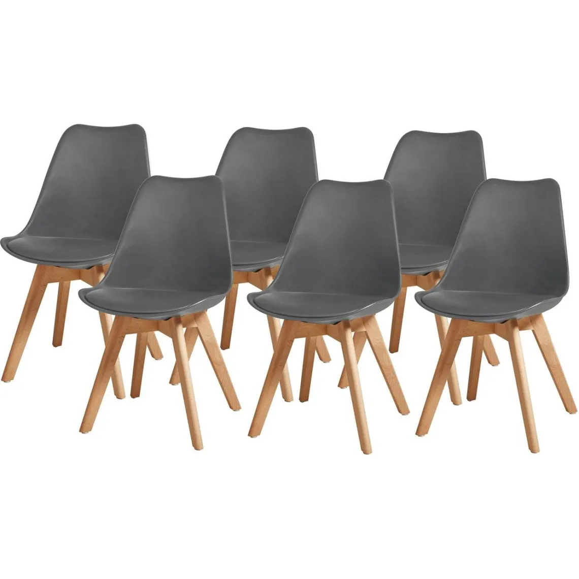 Lot de 6 Chaises NORVÈGE Gris  | 3 Suisses
