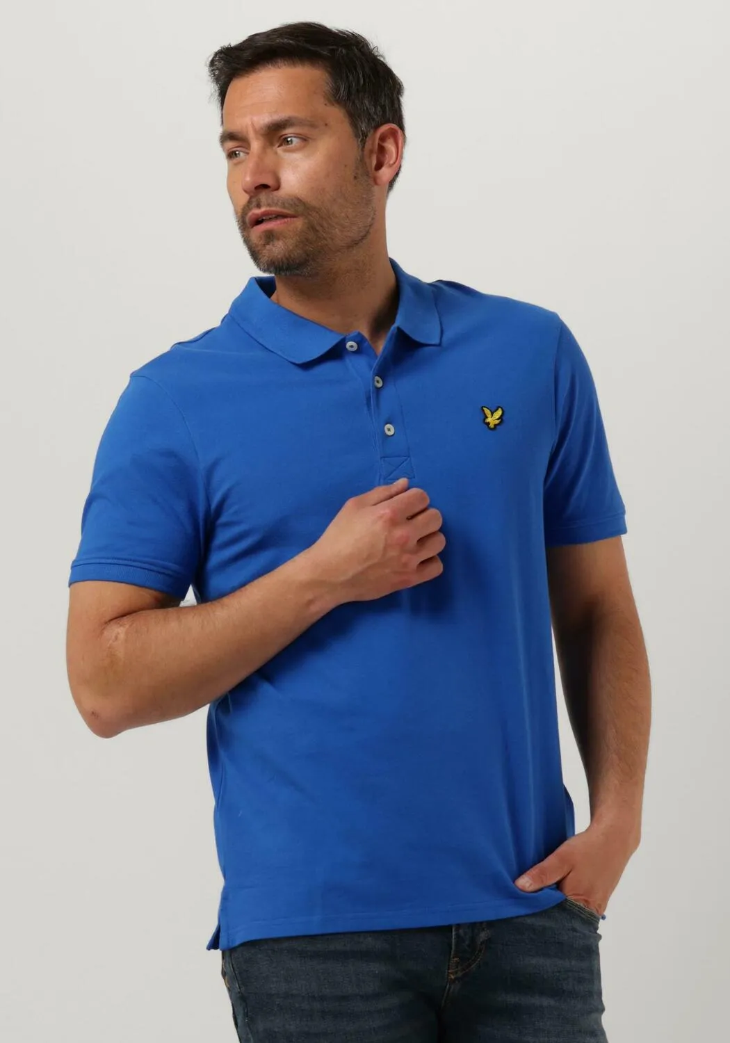 lyle & scott polo plain polo shirt en bleu