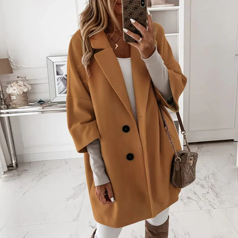 Manteau pardessus de feutre coupe large