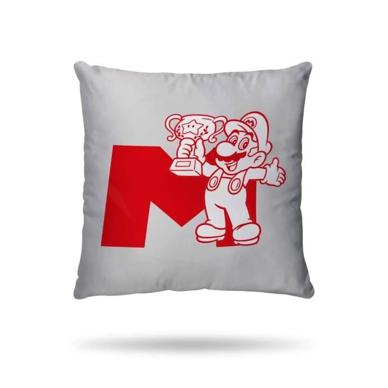 MARIO - Housse de couette Mario Kart Rainbow 140x200 cm + 1 Taie D'Oreiller 63x63 cm - 100% Coton - Blanche blanc - 