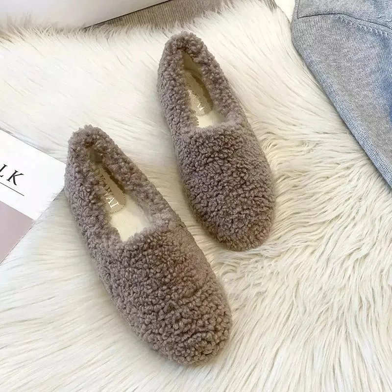 Mocassin fourré pour femme