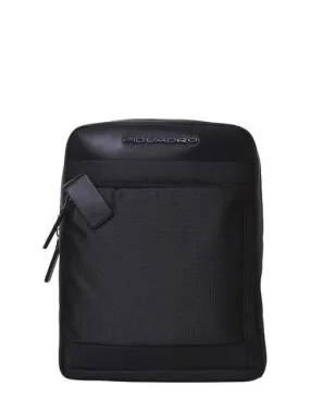 Piquadro Klout Sac En Cuir Et Tissu Bleu - Achetez À Prix Outlet!