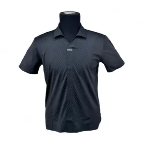 Polo homme noir motif à losanges M à 3XL - TSH824