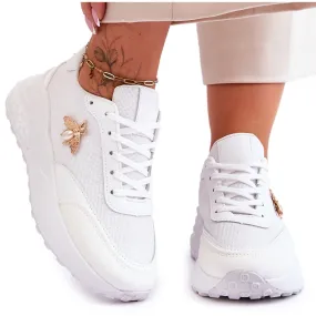 PS1 Chaussures de sport brillantes avec décoration Seneca blanche