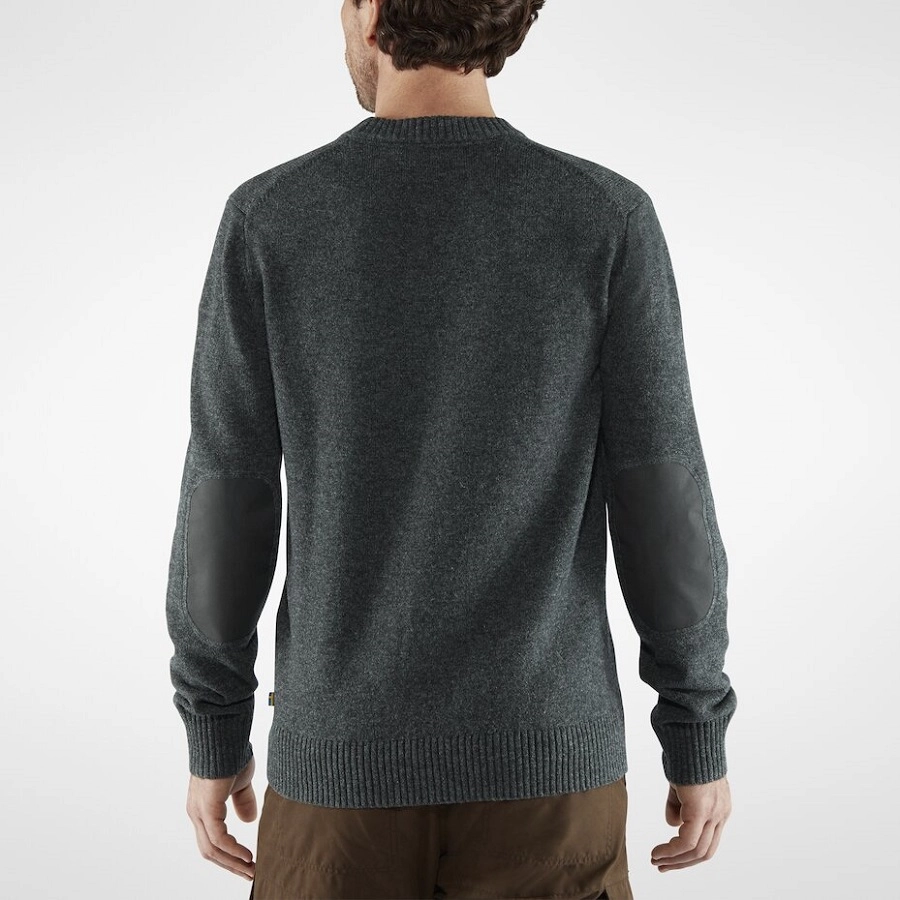 Pull Fjallraven Men Ovik Round-neck Sweater Dark Grey