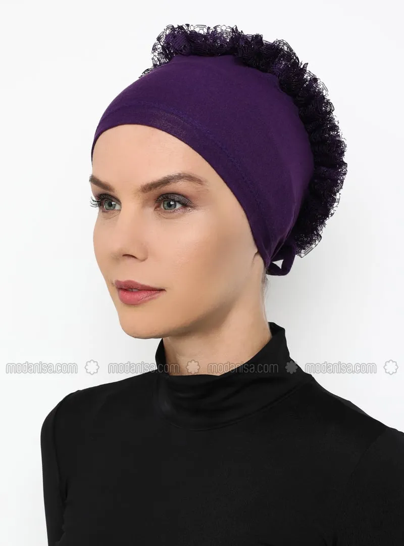Purple - Lace up - - Bonnet