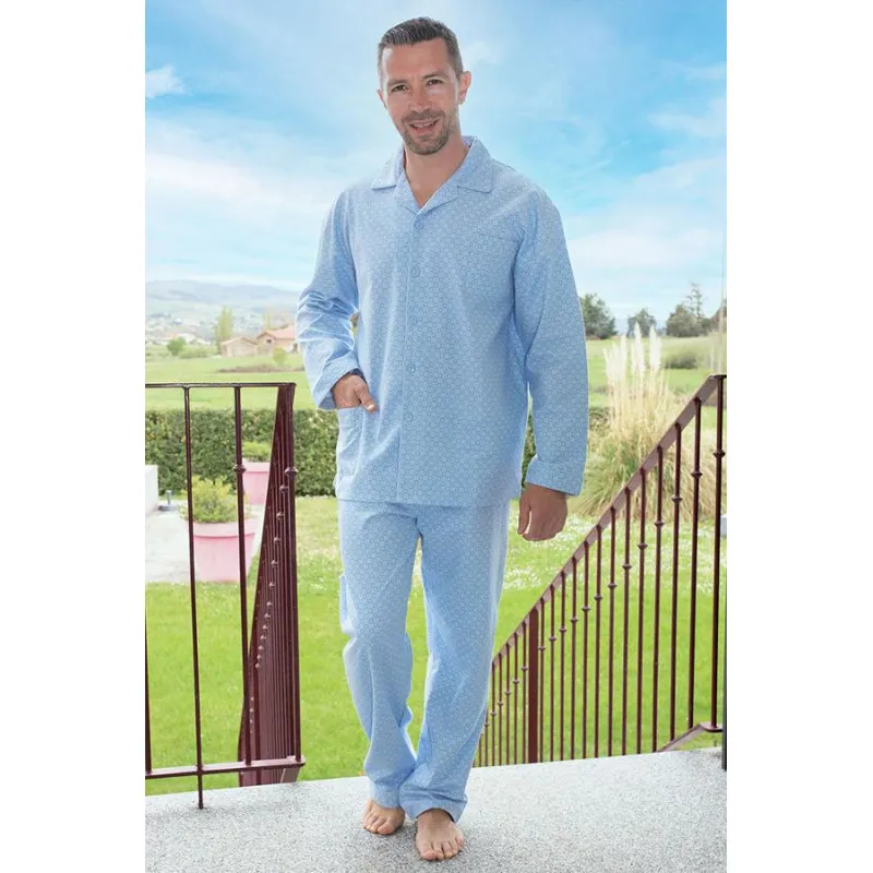 Pyjama fermeture par boutons à l'avant - 100% coton - homme