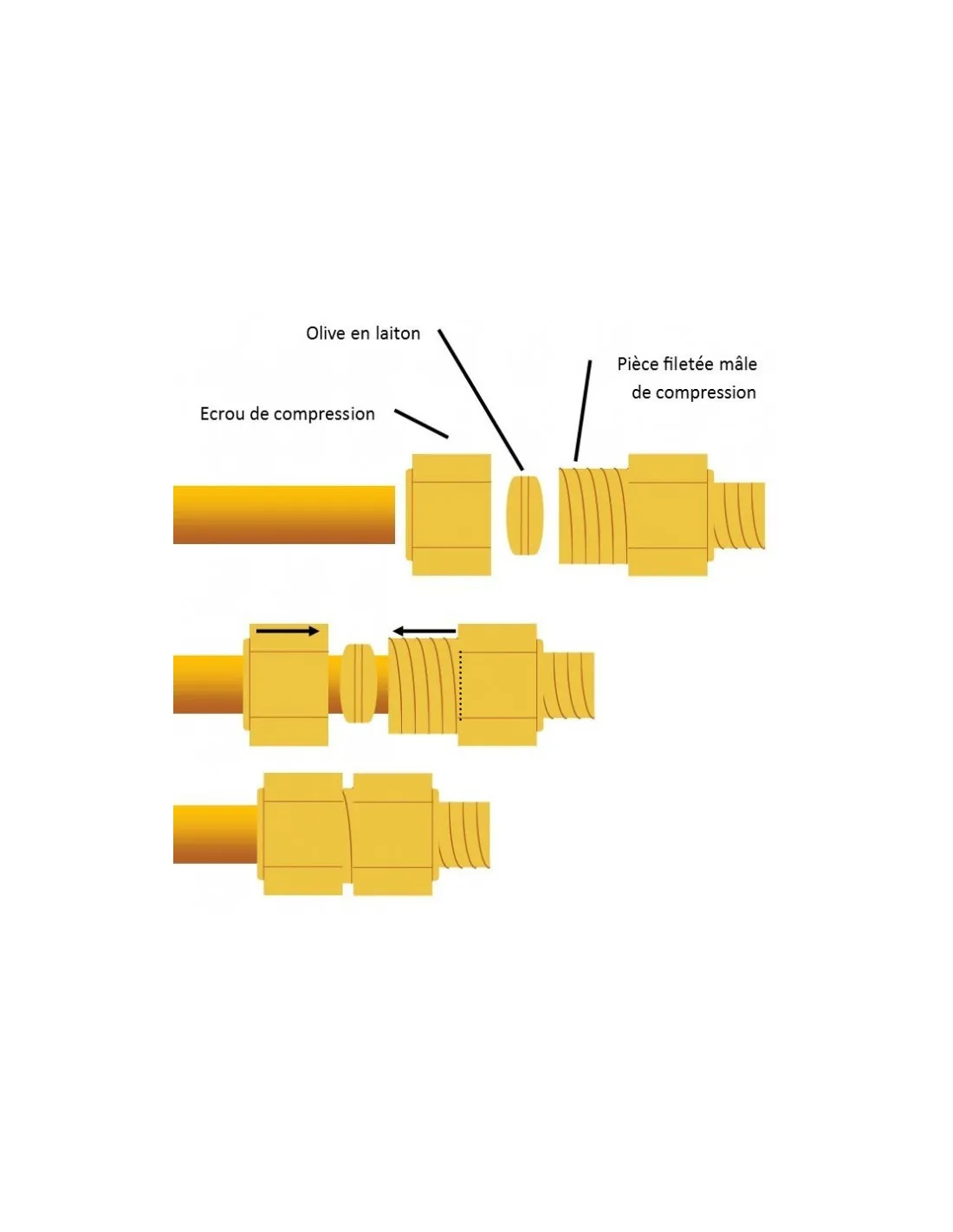Raccord bicône mâle 3/4" - olive Ø 12 mm - Plomberie Online