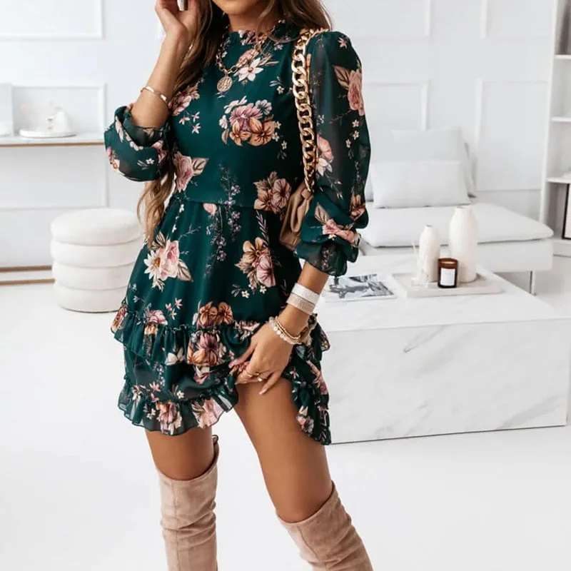 Robe Fleurie Verte