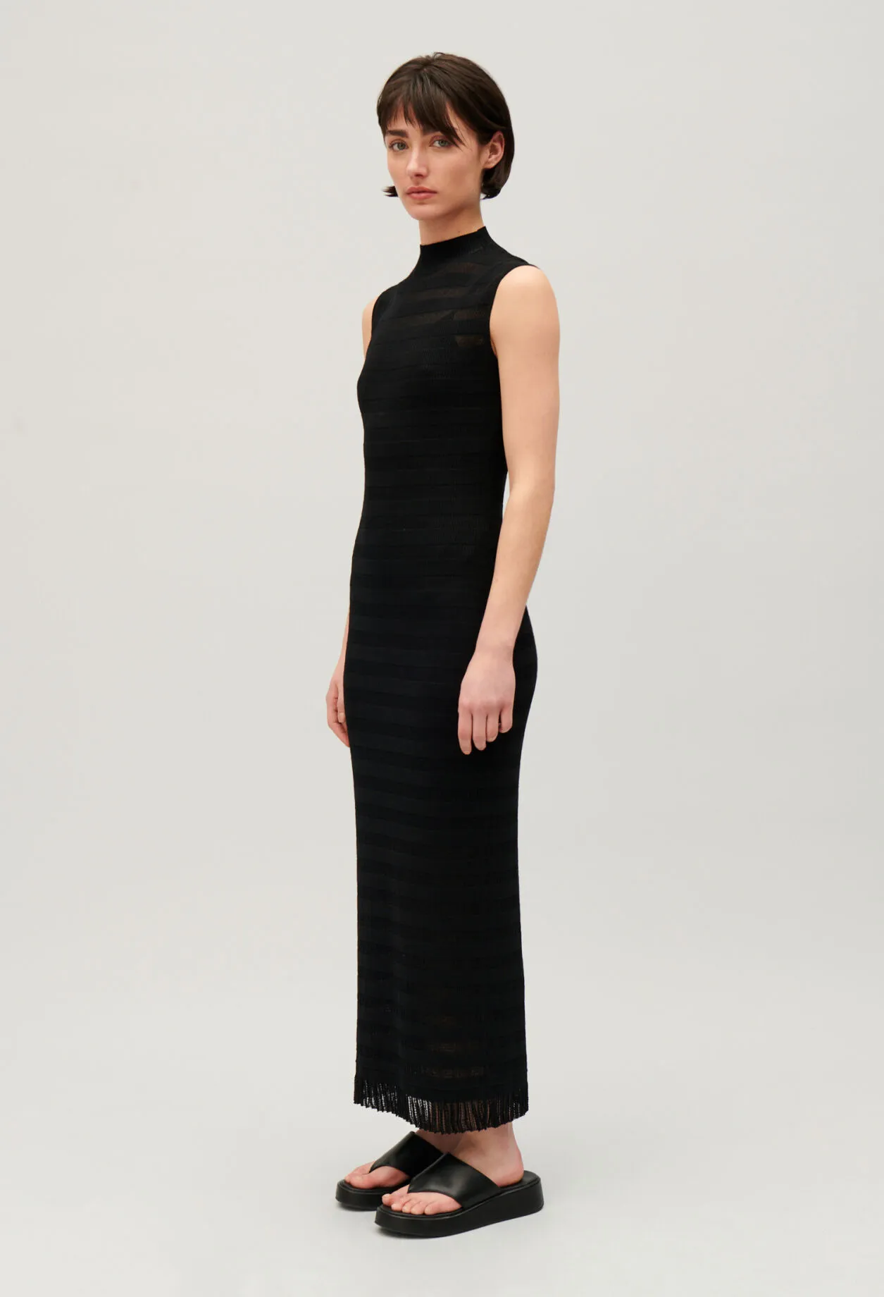 Robe longue tube noire | Claudie FR
