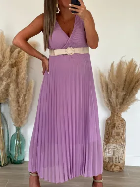 Robe MATHILDE Lilas ( Made in Italie )