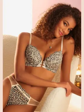Soutien-gorge push-up sexy léopard tendance avec laçage séduisant