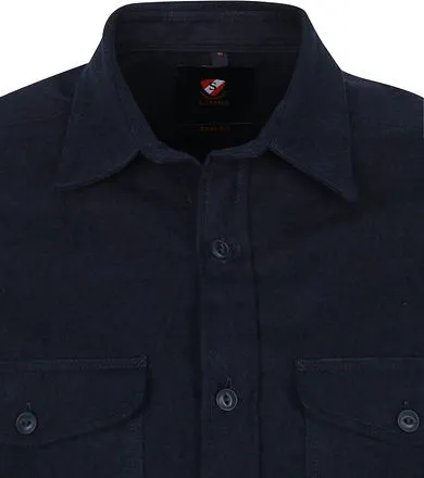Suitable Surchemise Melton Bleu Foncé 230-4 Overshirt Melt 