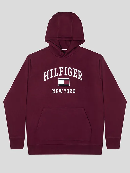Sweat Capuche Bordeaux Tommy Hilfiger Grande Taille  homme grande taille - Capelstore