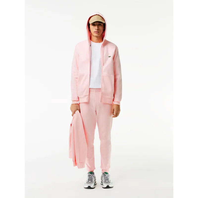 Sweat zippé à capuche core solid rose homme - Lacoste | wimod
