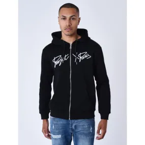 Sweat zippé à capuche logo brodé noir homme - Project X Paris | wimod