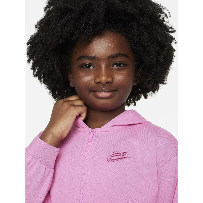 Sweat zippé à capuche nsw swoosh rose fille - Nike | wimod
