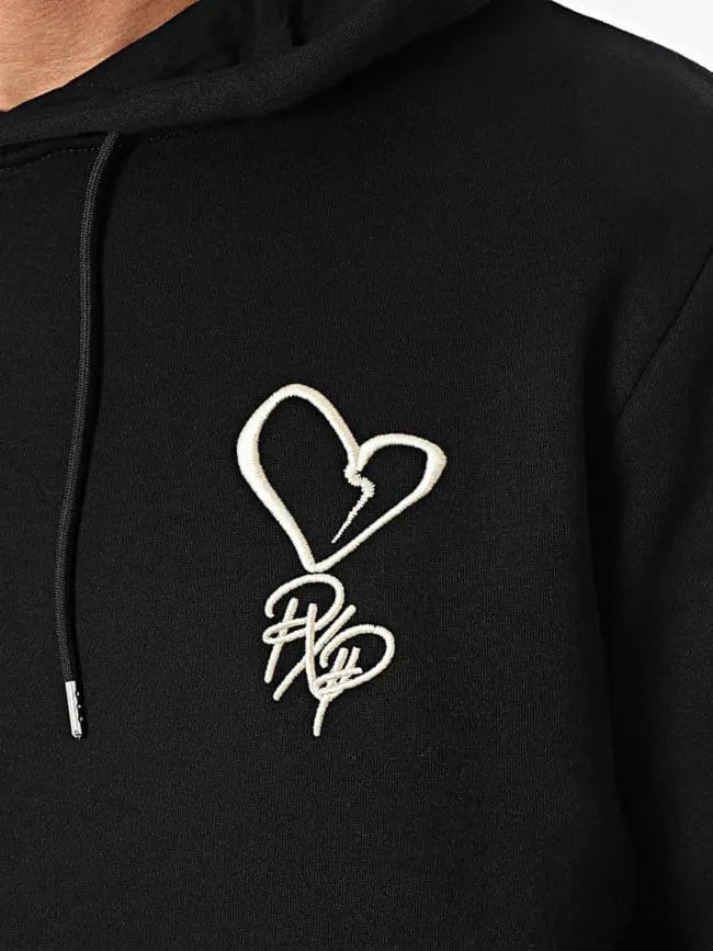 Sweat à capuche coeur brodé noir homme - Project X Paris | wimod