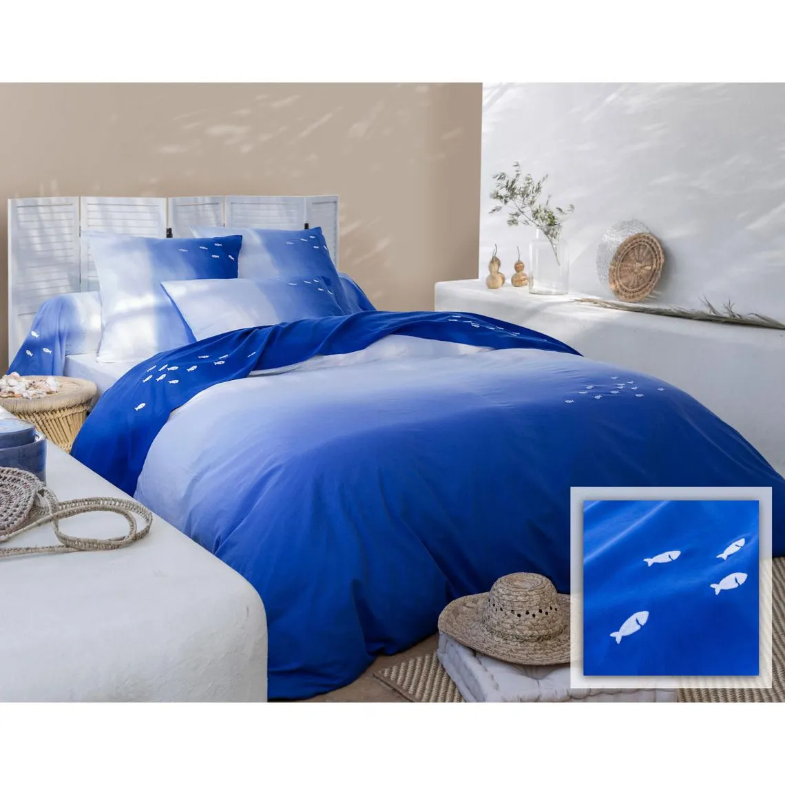 Taie d'oreiller AQUATIQUE - bleu | Taie d'oreiller, traversin 3 SUISSES