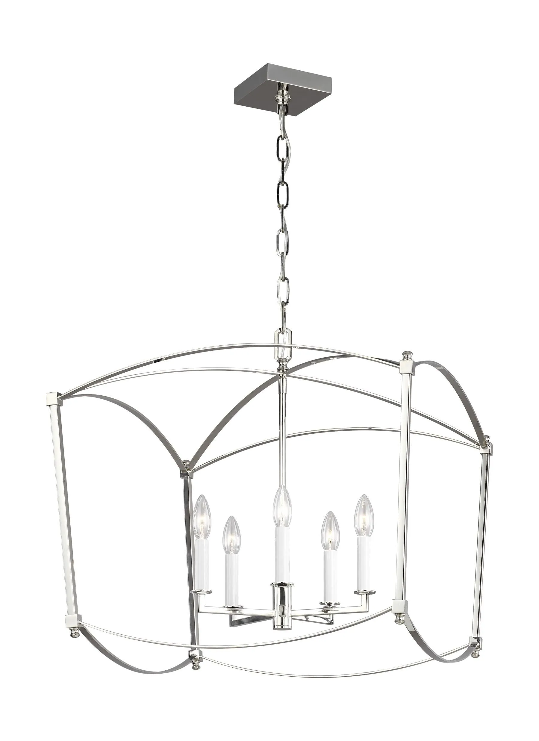 Thayer Chandelier Nickel - F3325/5PN | GENERATION-LIGHTING
