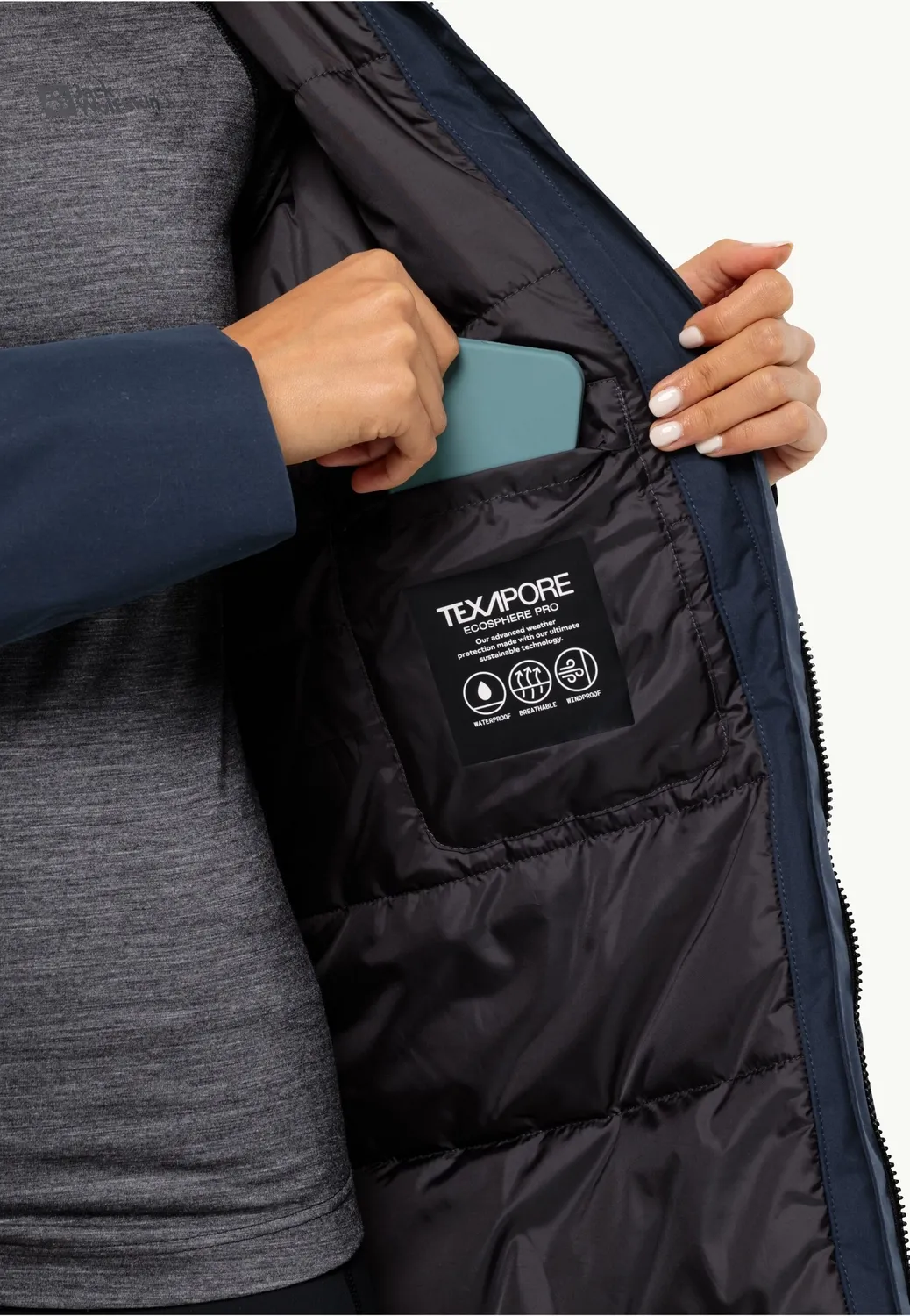 Veste Jack Wolfskin Femme Salier Coat Night Blue